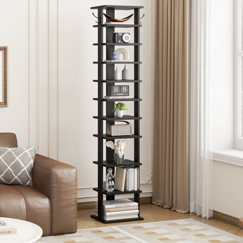 10 Tier Shoe Rack,Shoe Tower for Small Spaces, Black