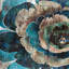 «Blue Flower Montage», toile rétro | Pièce d'art pour la décoration intérieure