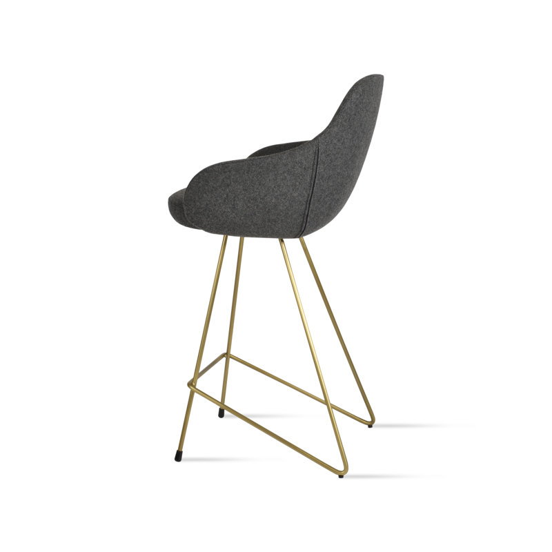 Gazel Cat 24" Counter Stool, Dark Gray