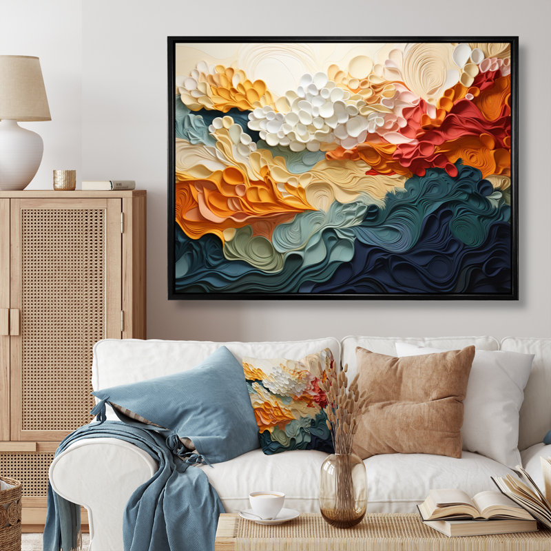 Biomorphism Forms VI On Canvas Print, 24" H x 32" W x 1" D, Black Floater Framed