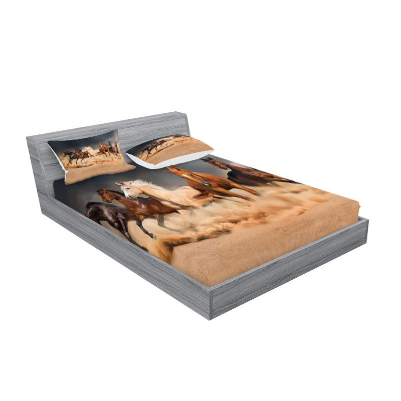 Ensemble de draps et taies décoratives pour cheval Ambesonne, brun sable et brun