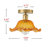 1-Light Brass Flush Mount Ceiling Light, Dimmable, E26 Base, Amber Glass Shade, ETL Certified-62591621