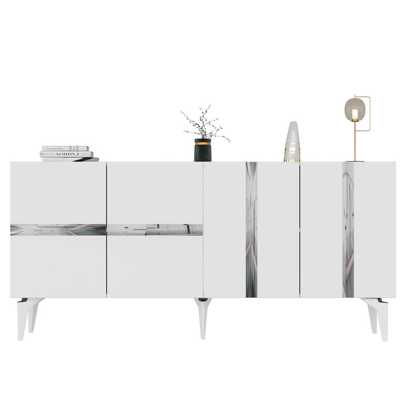 Foxdale 150cm Console Table, White/Silver