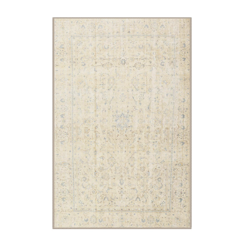 Tapis beige/gris traditionnel Igasho, Rectangle 4 pi x 6 pi