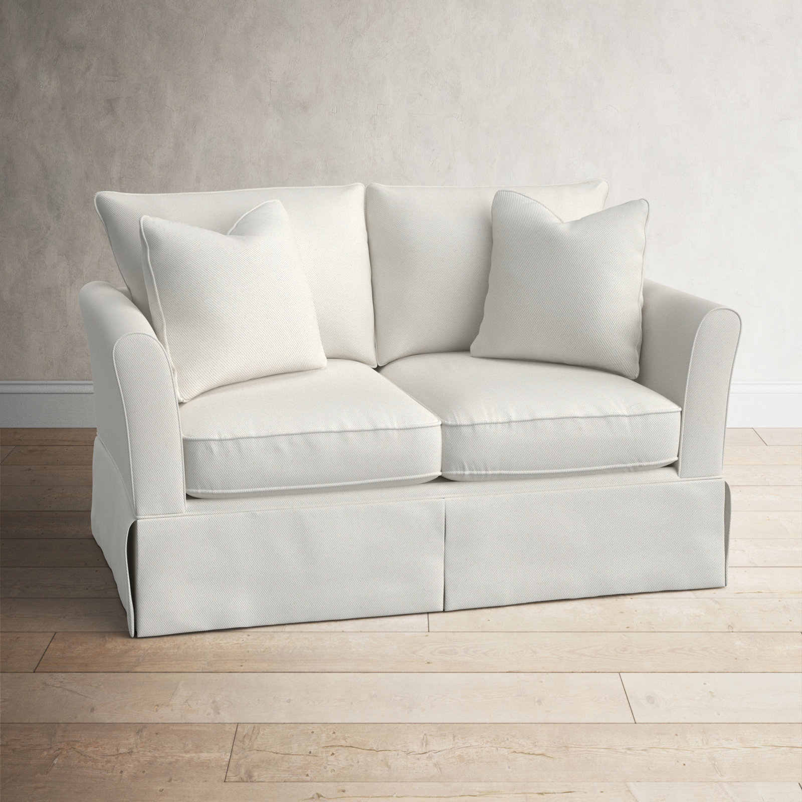 Shelby 60'' Upholstered Sofa, Classic Bleach White Twill