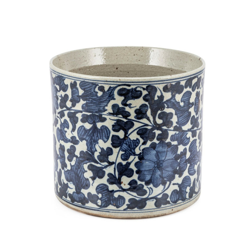 Dynasty Handmade Ceramic Planter, 9" H x 9" W x 9" D