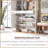 54.7'' Hall Tree with Integrated Shoe Cabinet and Mirrored Cabinet Door, Coat Hanger, Entryway Bench, 4-in-1 Design, 2 Flip Drawers, 4 Hooks and 2 Cabinets