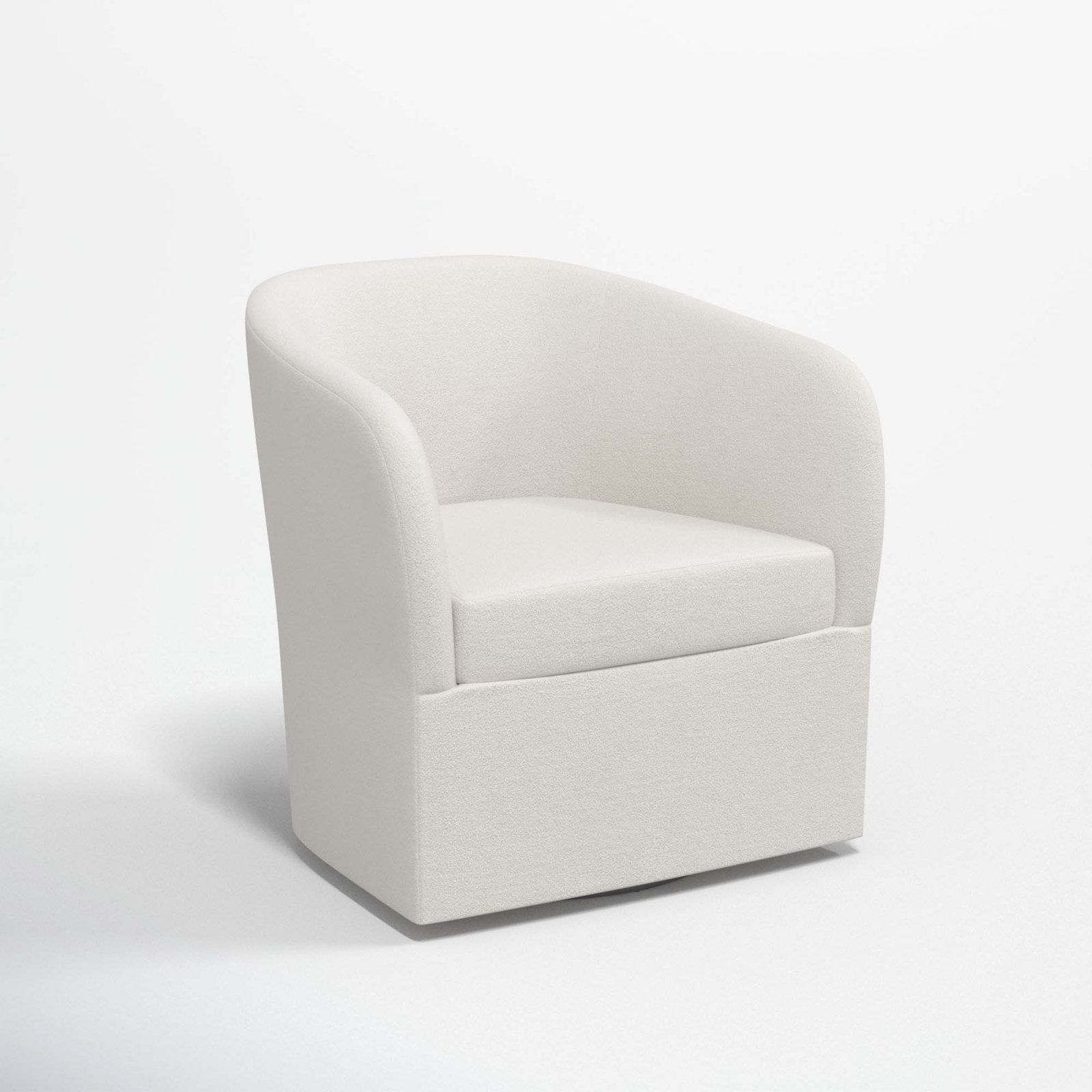 Lesia Upholstered Swivel Barrel Chair, Bella Light Gray Performance Velvet