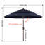 Parasol de marché à 3 niveaux en oléfine de 2,74 m (9 pi), avec inclinaison et levage à manivelle.-1392336125
