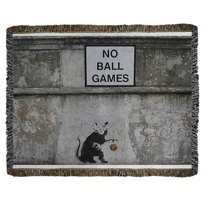 Banksy Graffiti Hand Woven Throw Blanket
