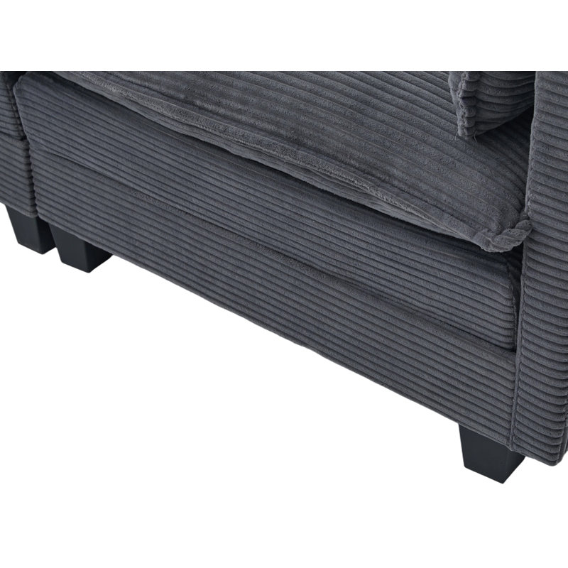 Canapé modulaire avec rangement 103 po Comfy Cloud Couch, Velours côtelé gris