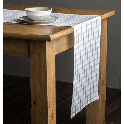 Checkered 100% Cotton Table Runner