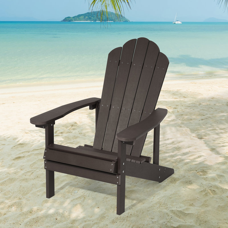 Chaise Adirondack en plastique Halstein, Café