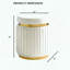 Tabouret d'appoint rond - Tissu semblable au velours blanc - Garniture dorée - Contemporain