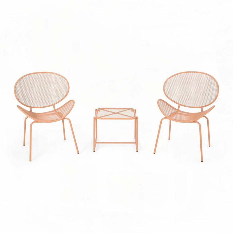 Aynslie 2 - Person Patio Conversation Set, Matte Orange
