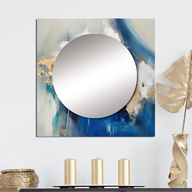 Miroir mural de salon abstrait Kirstee, 29 po x 29 po