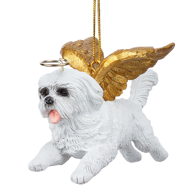Maltese Dog Angel Holiday Ornament