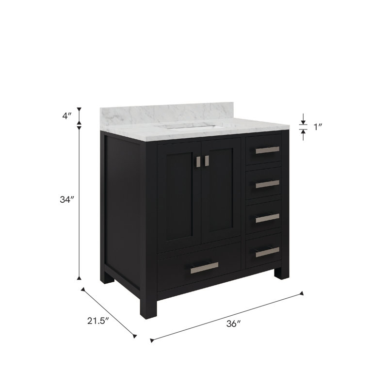 Steve 36'' W Single Vanity, Black