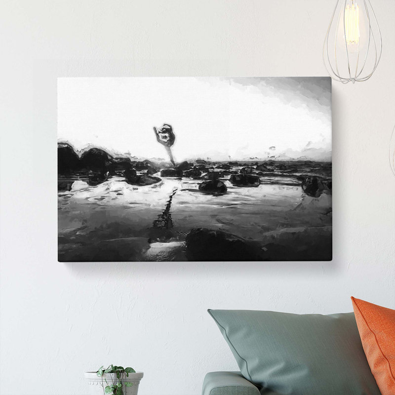 Dancing upon the Beach in Abstract - Wrapped Canvas, 50cm H x 76cm W x 3cm D