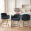 Tabourets de bar pivotants en chenille avec accoudoirs-955542769