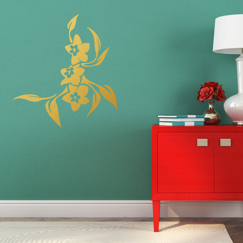 Adhésif décoratif fleurs Galusha, Or