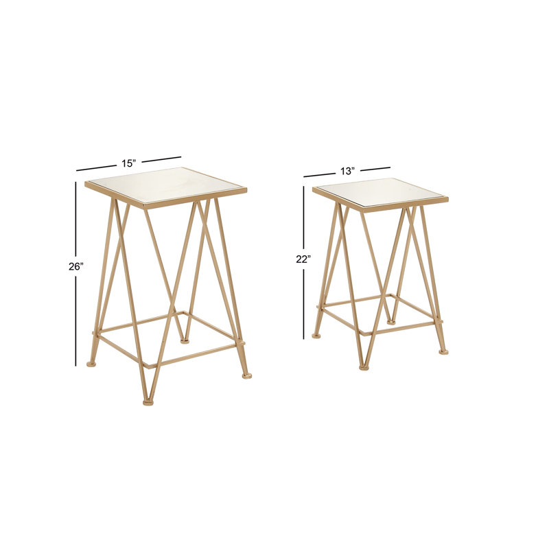 Giglio Tray Top Nesting Tables, Gold