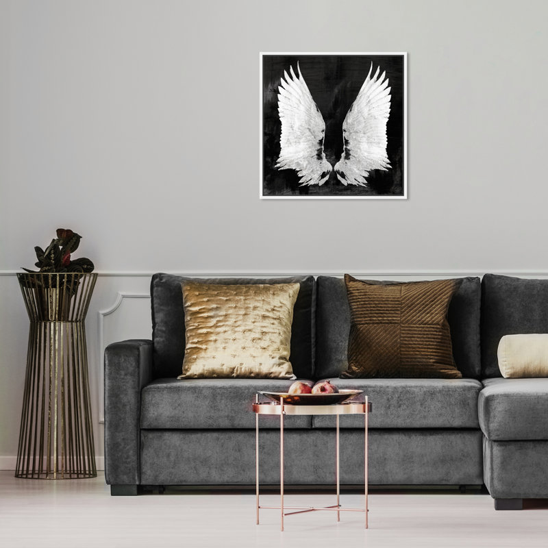 " My Night Wings " Painting Print, 16" H x 16" W x 1.5" D, White