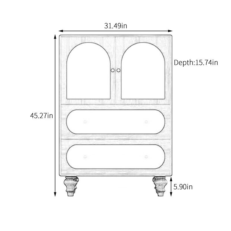 Armoire de rangement française en bois massif peint