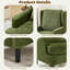 Ensemble de 2 fauteuils à oreilles pour salon, fauteuil en chenille moderne avec dossier haut et coussin Mid-Century-133357971