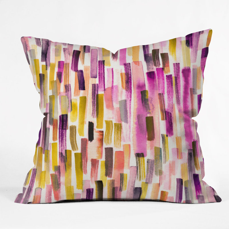 Coussin intérieur / extérieur Ninola Design Brushstrokes, 18 po x 18 po