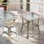 Ensemble de conversation pour patio 9 pièces avec foyer, table modulaire en osier, table basse éclairée et ensemble en rotin toutes saisons-1595014375