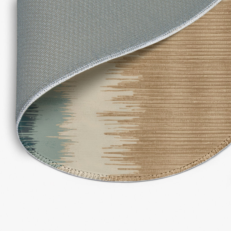 Watercolor Beige Indoor and Outdoor Area Rug, Round 5'
