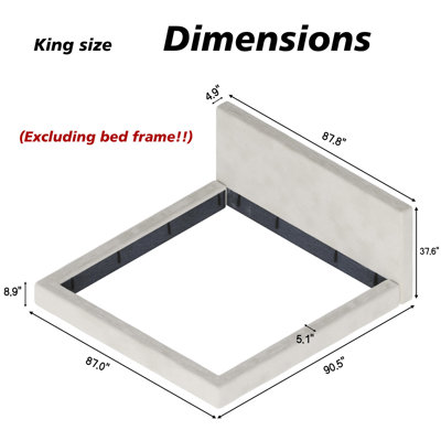 Contour de lit AirFrame King sans cadre, coussin éponge rembourré en nuage, facile à assembler