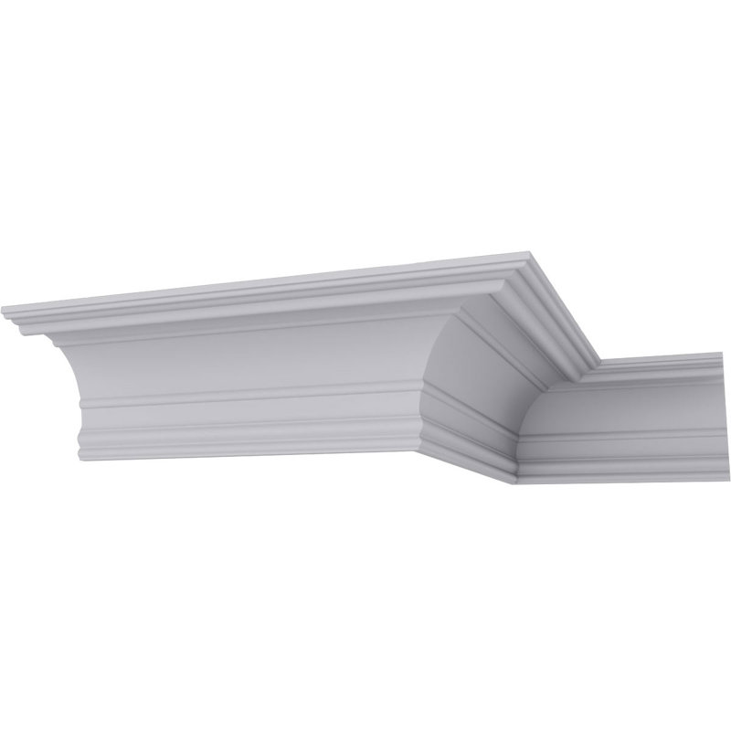 Primed White Polyurethane Traditional Crown Moulding Sample