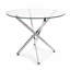 Table de salle à manger ronde moderne en verre trempé avec base en métal