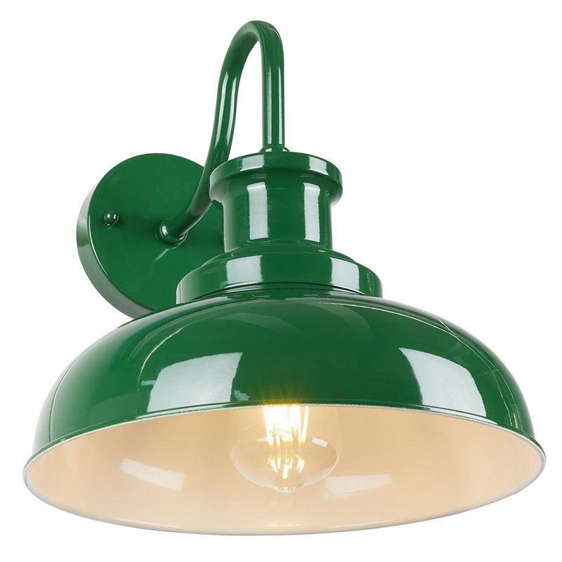 Outdoor Gooseneck Rustic Barn Wall Lantern (Bulbs not Included), Green