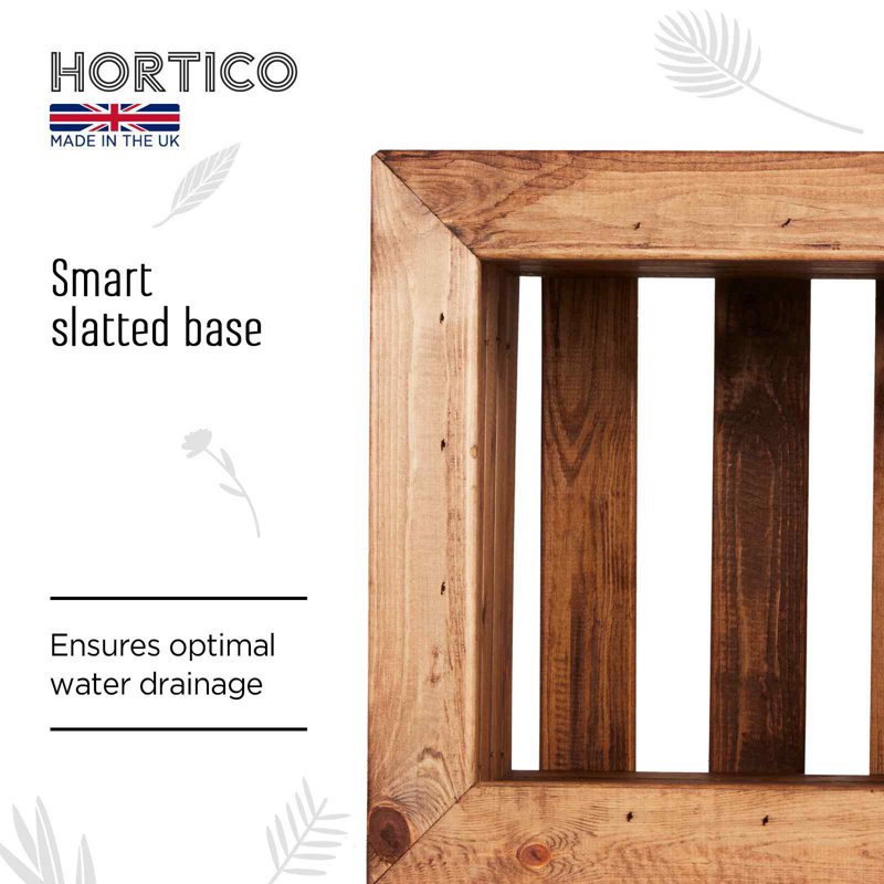 Scandinavian Redwood Handmade Wood Planter Box, 39cm H x 47cm W x 47cm D