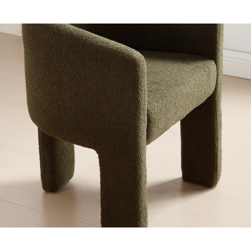 Chaise de baril Modern, Vert / Sherpa