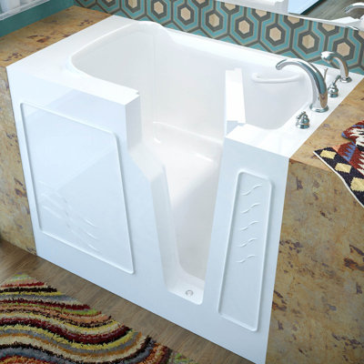 Prairie 45.75'' x 26'' Soaking Fiberglass Bathtub with Faucet