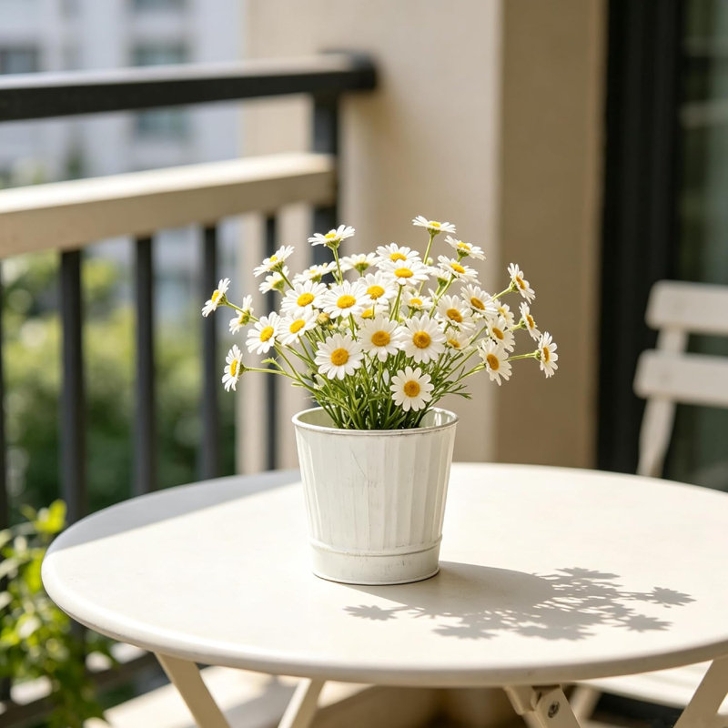Paquet de 2 pots à fleurs en métal blanc Hosley, 5 po de diamètre x 4,8 po de hauteur, pour les arrangements floraux, les mariages, les fêtes, les événements et la décoration intérieure
