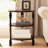 Round End Table, 3-Tier Side Table Living Room Accent Table With Storage Shelf And Metal Industrial Wood Bed Side Table/Night Stand For Bedroom, Small Spaces, Rustic Brown (Style 02-Brown)-2129296088