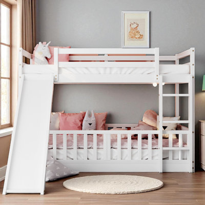 Twin Over Twin Bunk Bed With Slide