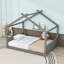 Lit sur pied Montessori House avec pieds de soutien centraux, conception sécuritaire à profil bas-330105775-330105770
