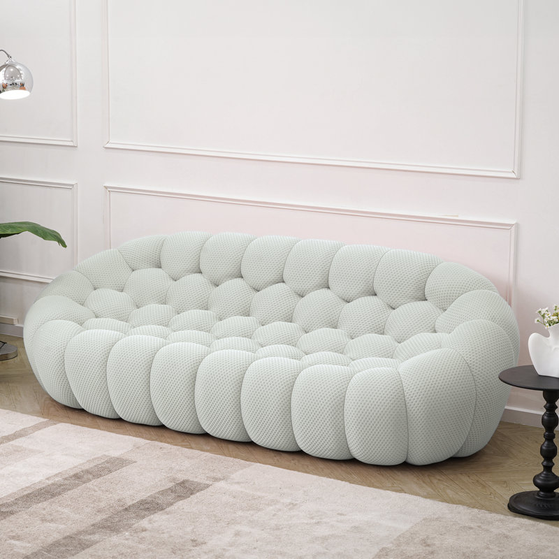Cenie Upholstered Boneless Sofa, No Assembly Required, Light Gray, 30.71" H x 98.43" W x 42.52" D