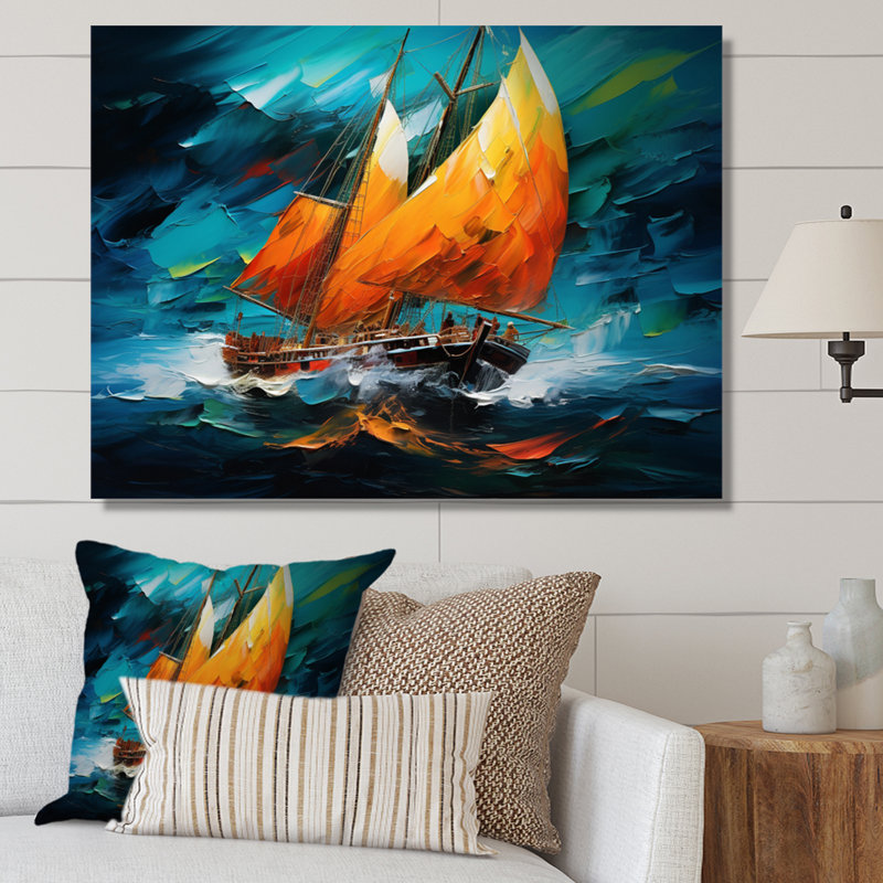 Bateau fusion maritime - impression, Toile tendue, H 16 po x l 32 po x P 1 po