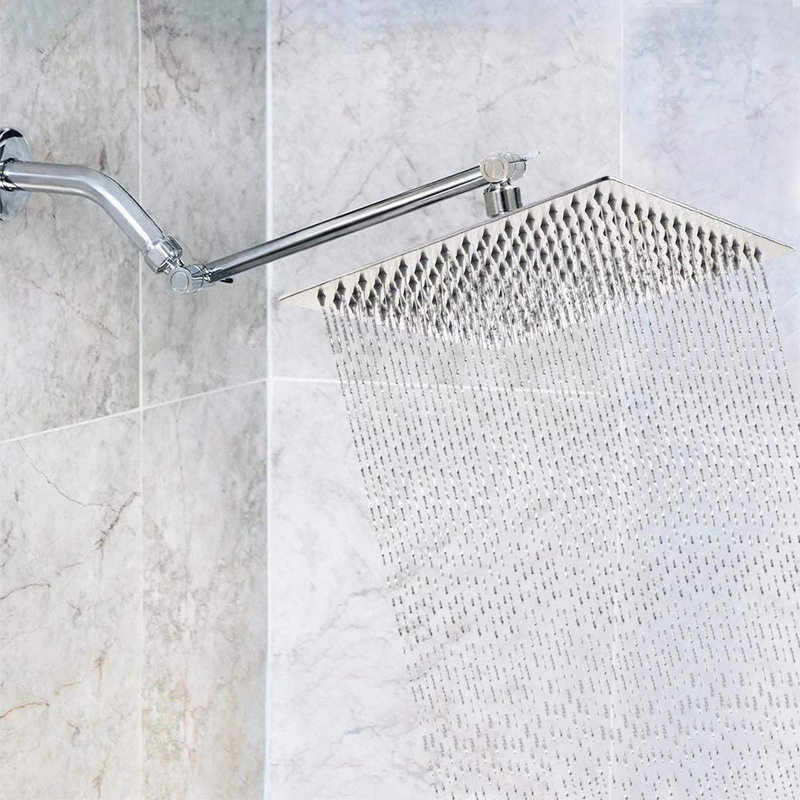 Pommeau de douche carrée effet pluie 25 cm - Acier inoxydable, design moderne, performances optimales