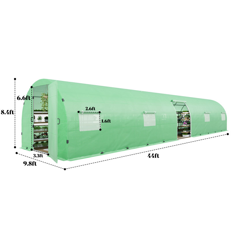 118" W x 528" D Hobby Greenhouse, Green