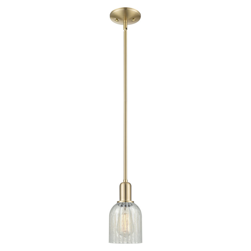 Arcadia - Caledonia - Mini-luminaire suspendu avec tige 5 po 1 lumière, Mouchette, Champagne Bronze