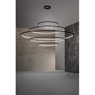 Circular 5 - Light Tiered LED Chandelier