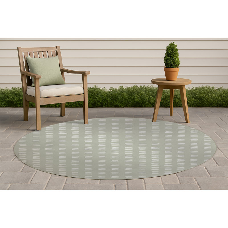 Dash Non-Slip Outdoor Rug, Round 5'